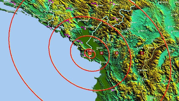 Mali i Zi goditet nga tërmeti në orët e para të mëngjesit