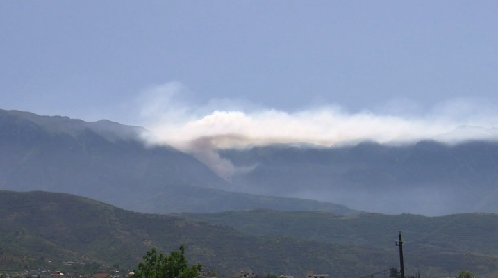 Zjarr në Malin e Tomorrit, digjet sipërfaqe e madhe me pishë