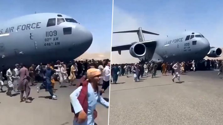 VIDEO me pamje dramatike/ Afganët e fshehur në rrotat e avionit rrëzohen në lartësi