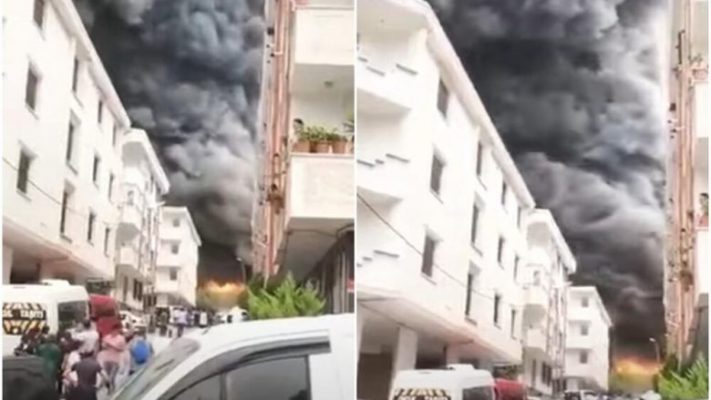Shpërthen në flakë magazina në Stamboll, banorët në panik (VIDEO)