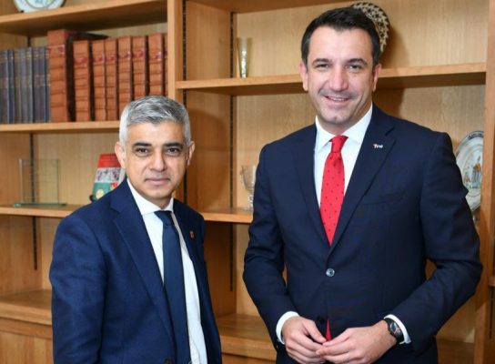 Veliaj takon homologun britanik Sadik Khan: Krenar për integrimin e komunitetit shqiptar në Londër