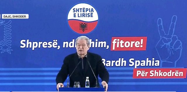 Berisha kërkon në Shkodër votën për Bardh Spahinë: Do të ringrejmë opozitën