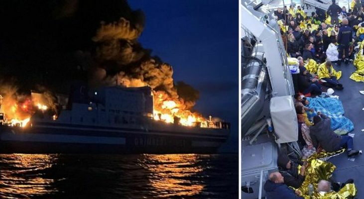 Mediat greke: 11 të zhdukur nga zjarri në traget afër Korfuzit