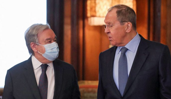 Guterres takon Lavrov në Moskë, diskutohet hapja e korridoreve humanitare në Mariupol 