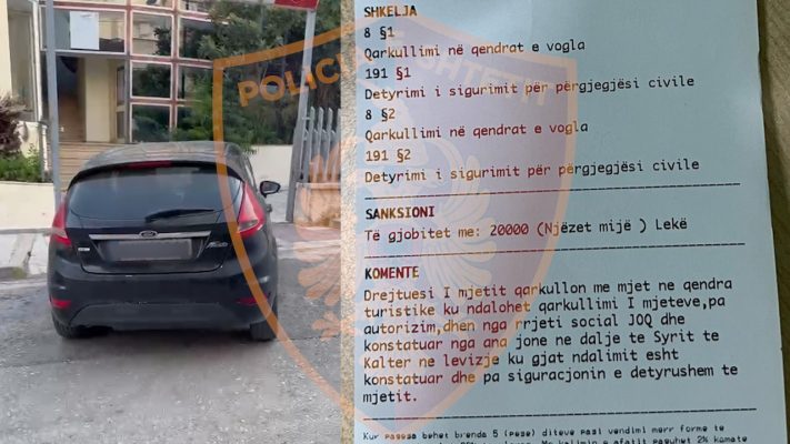 U fut në ‘Syrin e Kaltër’ pa autorizim dhe publikoi video në rrjetet sociale, policia gjobit shoferin në Sarandë
