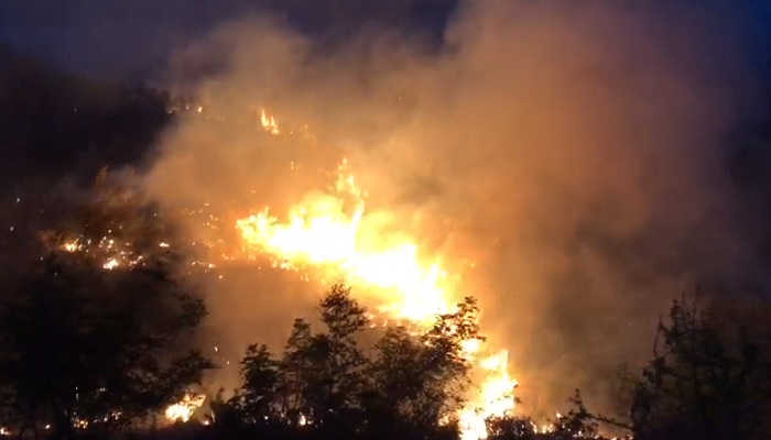 Zjarr i madh në malet e Dukatit në Vlorë, dyshohet se e vunë barinjtë