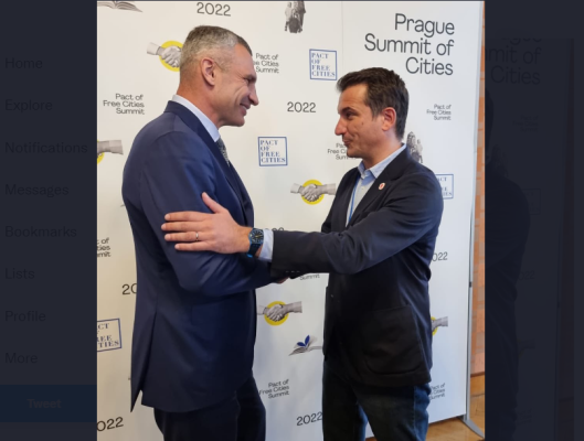 Veliaj në Pragë, takon kryebashkiakun e Kievit, Vitali Kliçko: Do vazhdojmë të jemi një nga mbështetësit e palëkudur të Ukrainës