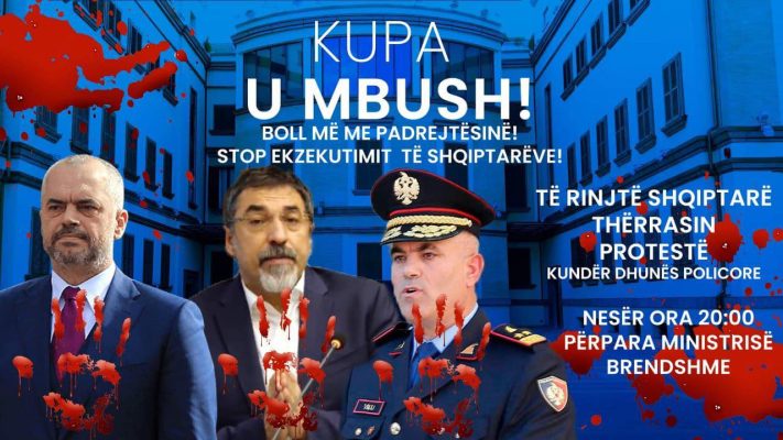 “Stop ekzekutimit të shqiptarëve”/ Berisha thirrje për protestë para Ministrisë së Brendshme