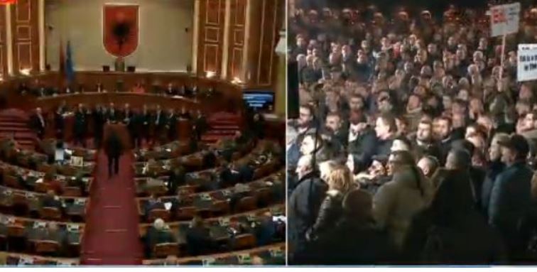 Kaos në seancën parlamentare/ Berisha përplaset me socialistët, në salle ikin edhe dritat