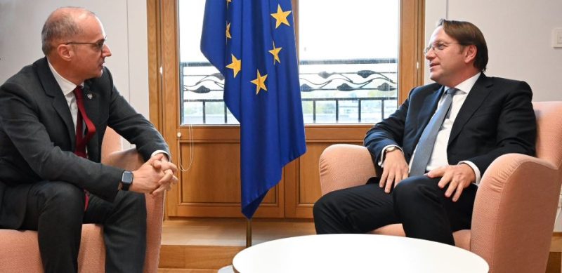 Varhelyi takohet me ministrin Hasani: Shqipëria, progres në reformat në lidhje me anëtarësimin në BE
