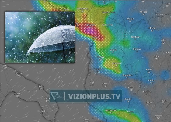 Reshje të dendura shiu, Lezha dhe Shkodra në rrezik, të dielën “ngrijmë” nga veriu në jug