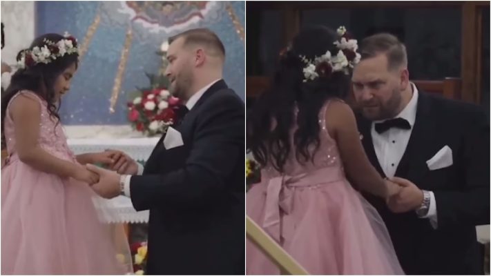VIDEO/ Në ditën e dasmës, gjesti i këtij njerku për vajzën e partneres trazoi rrjetin