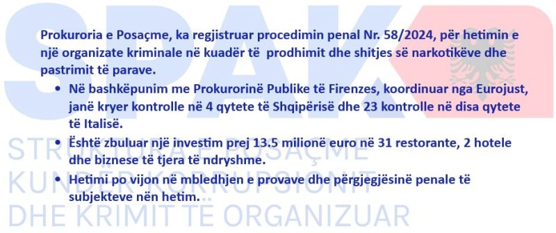 Pastruan 13.5 mln euro, SPAK njoftim për grupin italo-shqiptar: Kontrolle nga Tirana në Vlorë, hapën 31 restorante në qendër të Firences