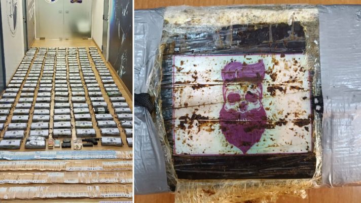 Një kafkë e stampuar mbi pakot e drogës, dalin pamjet e kokainës brenda kontejnerëve, si vepronte banda për ta sjellë në Shqipëri