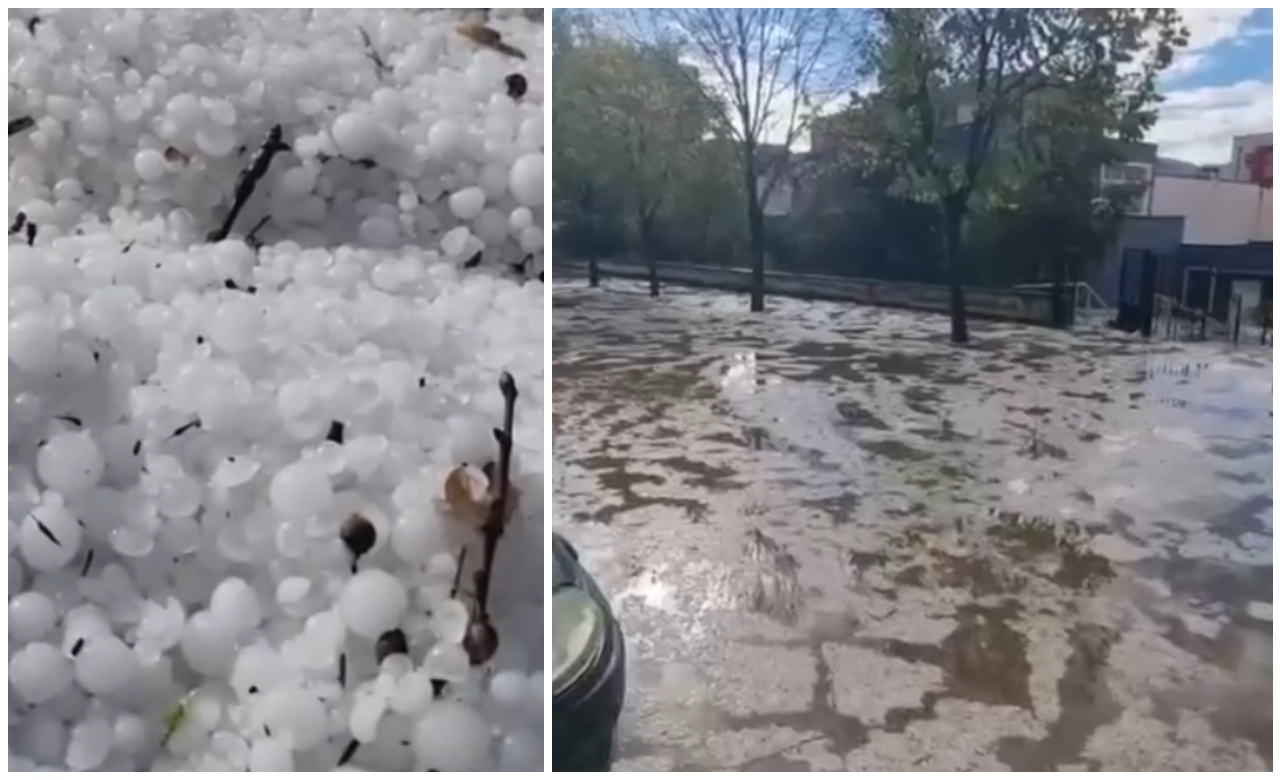 Moti i keq përfshin Gramshin  reshje të dendura breshëri dhe përmbytje