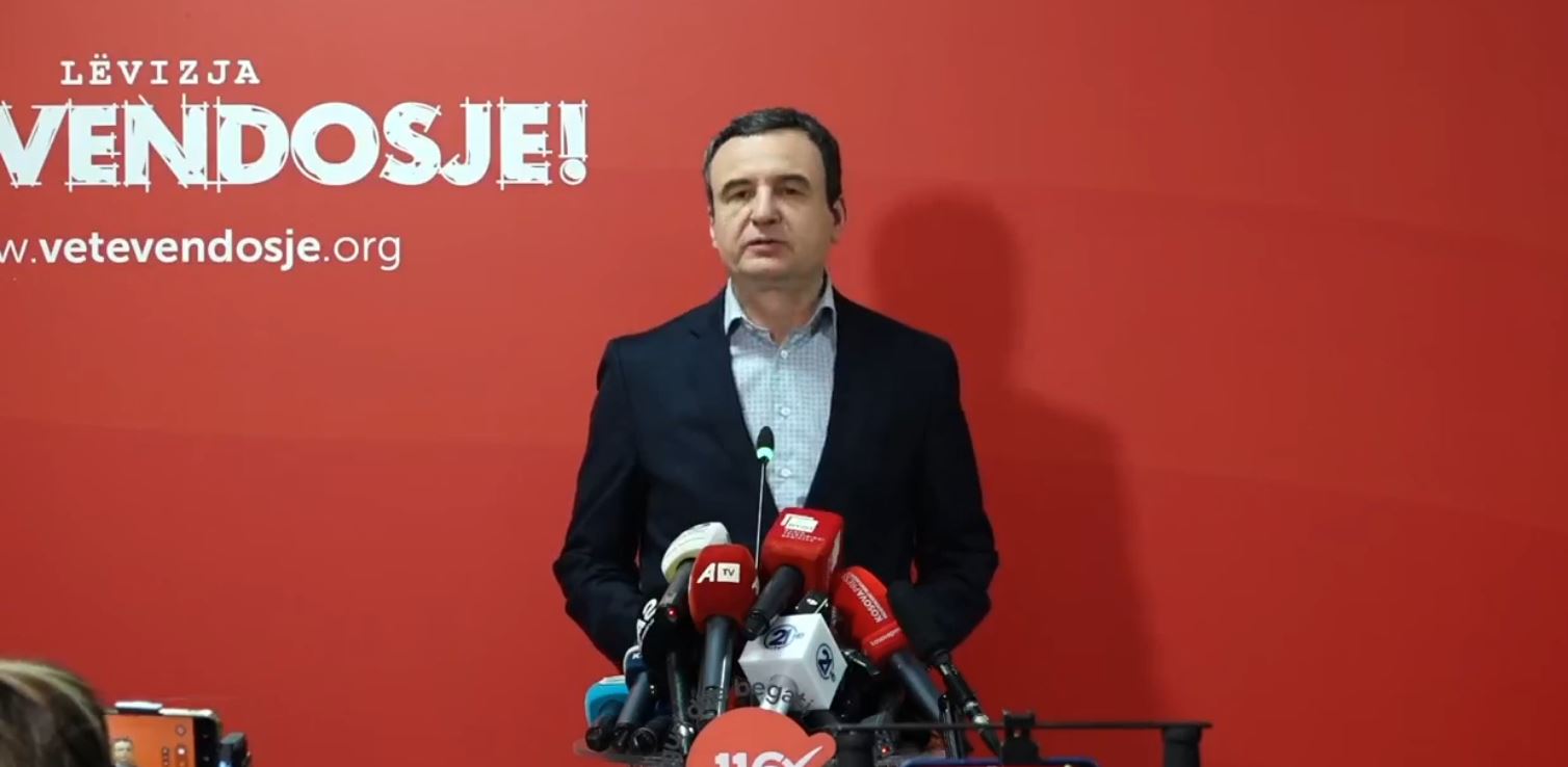 Kurti shpall fitoren  Sot fitoi populli i Kosovës  ftoj partitë opozitare për bashkëpunim
