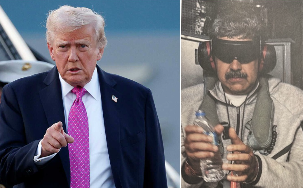 FOTO LAJM  I veshur me kostum sportiv dhe sytë mbyllur  dalin pamjet e para pas arrestimit të Maduros