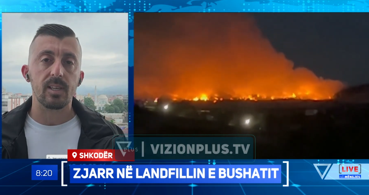 Vijon zjarri në landfillin e Bushatit  zjarrfikësit në betejë me flakët
