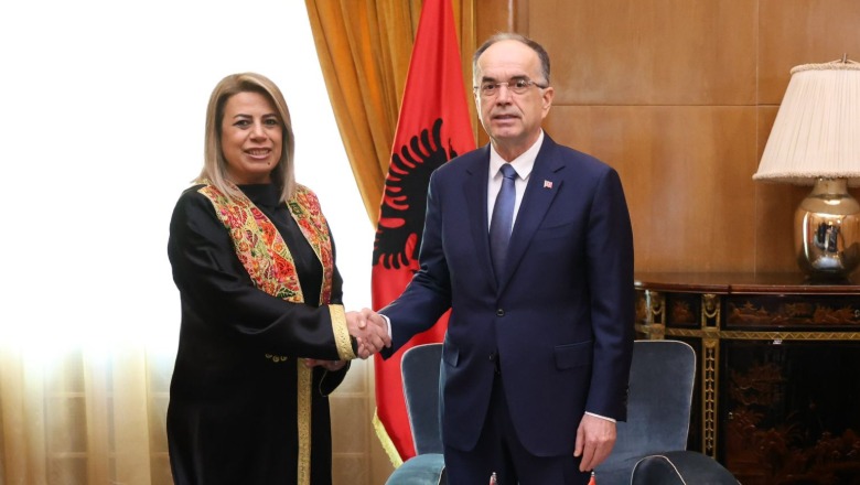 Presidenti Begaj pret në takim ambasadoren e Palestinës në Shqipëri  Po ndjekim me vëmendje zhvillimet në Lindjen e Mesme