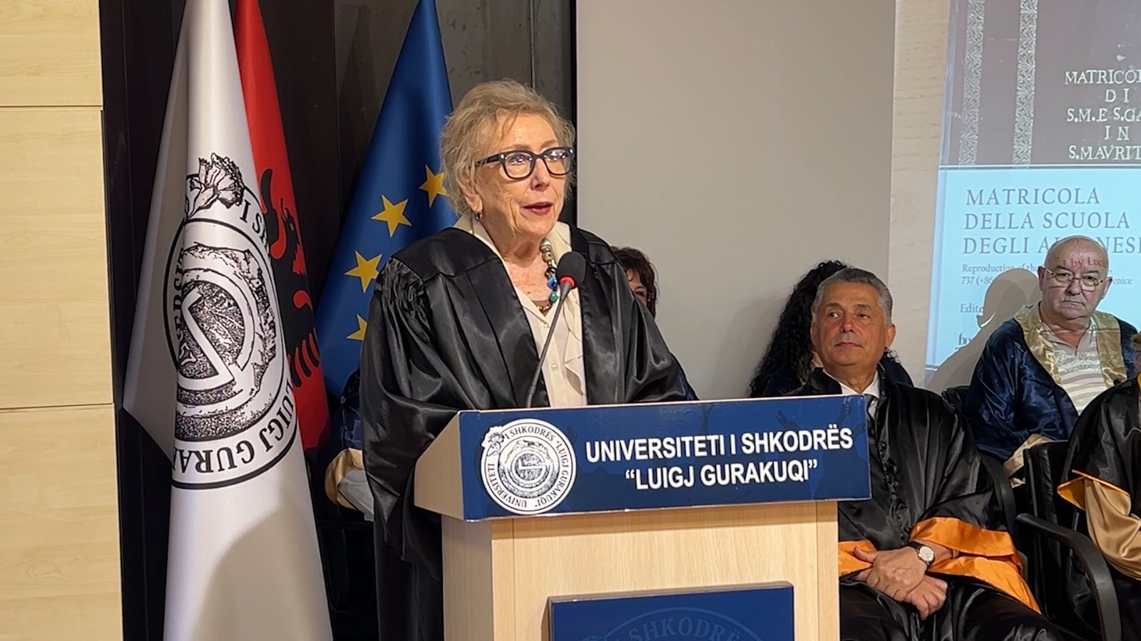  Honoris Causa  për Lucia Nadin  studiuesja e njohur italiane vlerësohet nga universiteti  Luigj Gurakuqi 