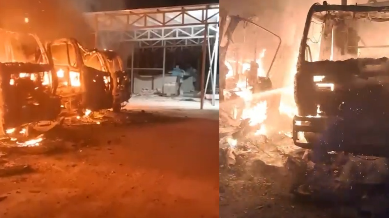 Digjen katër betoniere në Vlorë  dyshohet për zjarrvënie të qëllimshme  VIDEO 