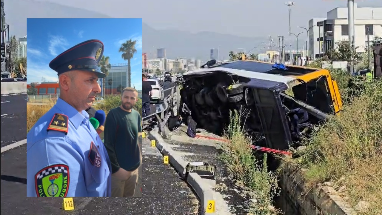 Një fëmijë në gjendje të rëndë nga përmbysja e autobusit në autostradë  drejtori i Policisë Rrugore jep detajet