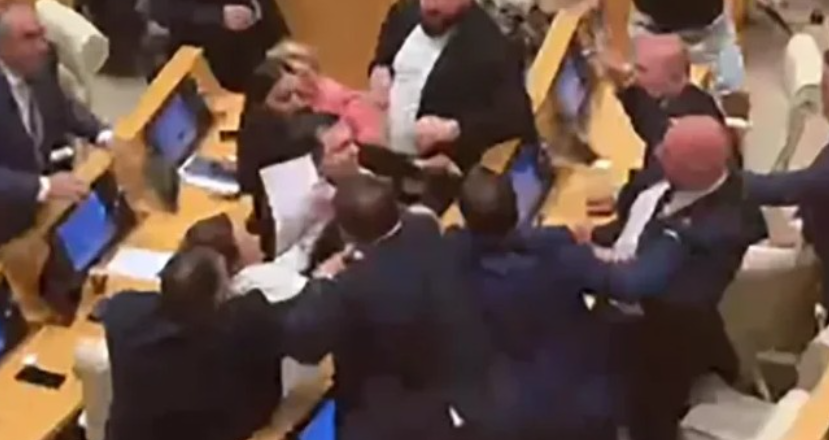 grushta-ne-parlamentin-gjeorgjian-deputetet-e-kthejne-sallen-ne-arene-boksi-video