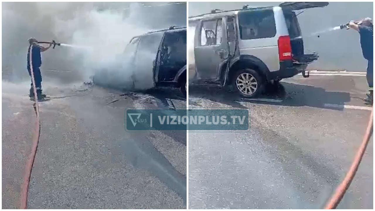 Përfshihet nga flakët fuoristrada në Llogara  shkrumbohet plotësisht