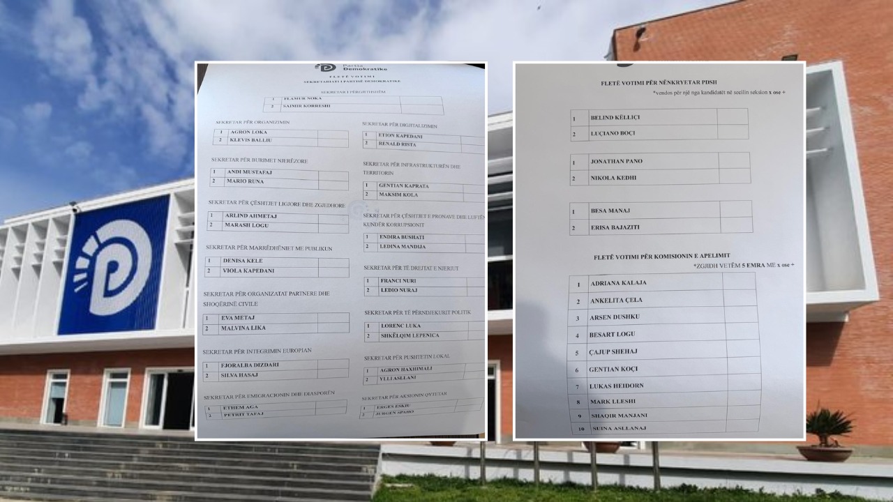 Nga kandidatët për nënkryetarë  deri tek sekretarët  del lista e plotë e emrave që do votohen në Këshillin Kombëtar të PD