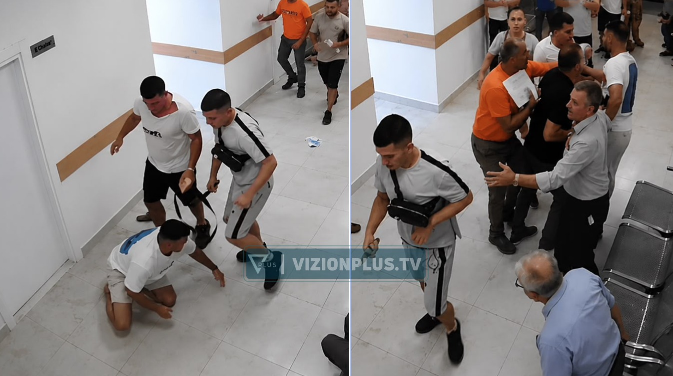 Konflikti në Poliklinikën e Shkodrës  momenti kur 32 vjeçari goditet me grushte dhe plagoset me thikë nga 18 vjeçari