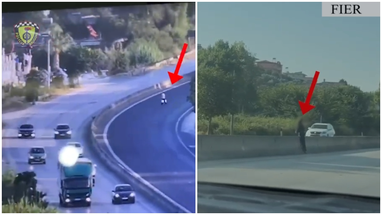 Kalojnë rrugën mespërmes autostradës  Rrugorja e Fierit gjobit këmbësorët