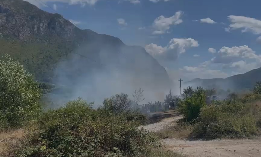 Riaktivizohet vatra e zjarrit në Qarkun e Dibrës  flakët e favorizuara nga era po u afrohen zonave të banuara