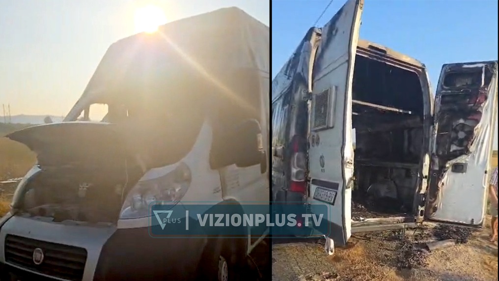 Flakët përfshijnë furgonin që vinte nga Maqedonia e Veriut në Lushnje