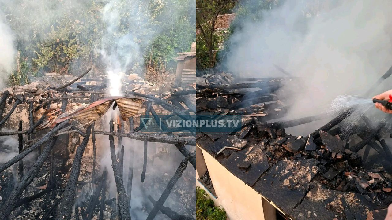 Zjarri përpin banesën në Libohovë të Gjirokastrës  dëme të shumta materiale  zjarrfikësit vënë nën kontroll flakët