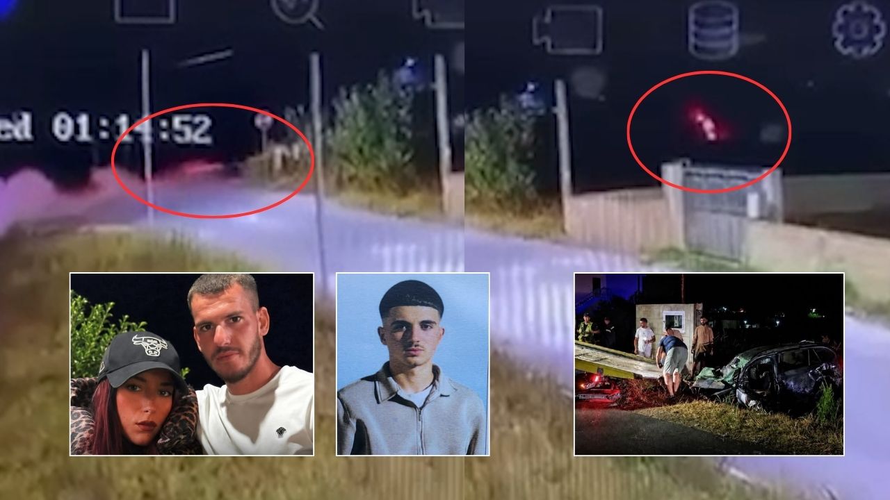 VIDEO  Aksidenti me tre viktima në Durrës  momenti kur i riu përplaset me bordurën
