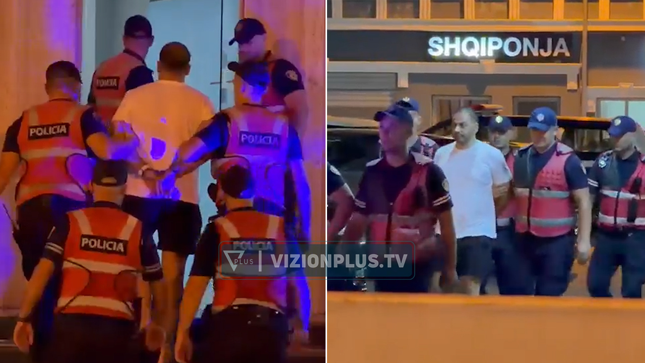Me bluzë të bardhë dhe pantallona të shkurtra  momenti kur Agasi shoqërohet në ambientet e komisariatit
