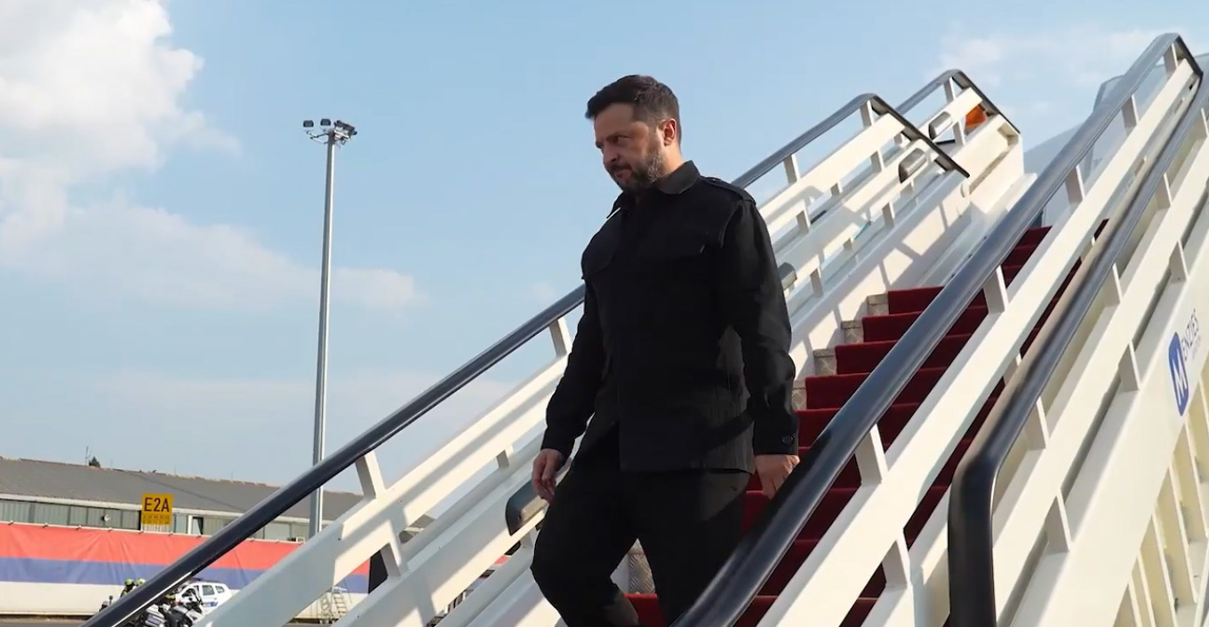 Vizita e tij e parë në Serbi  Zelensky mbërrin në Beograd