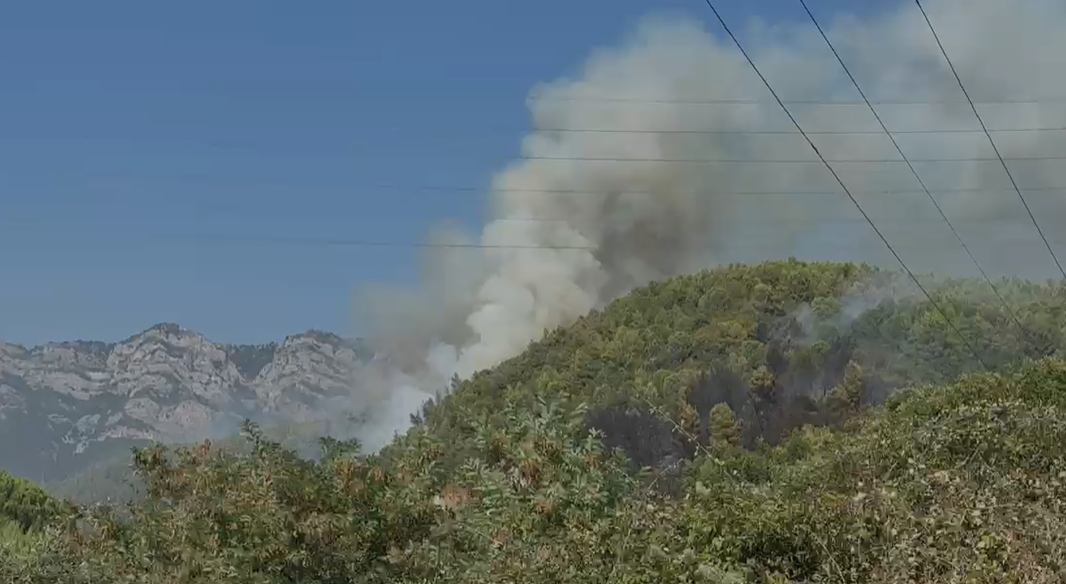 Krujë  Zjarr i përmasave të mëdha në fshatin Halil  era favorizon flakët