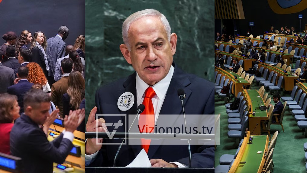 Dhjetëra përfaqësues braktisin sallën gjatë fjalimit të Netanyahut në OKB