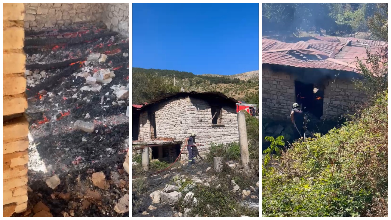 Digjet një banesë e braktisur në fshatin Golem  shpëtohen dy shtëpi të tjera