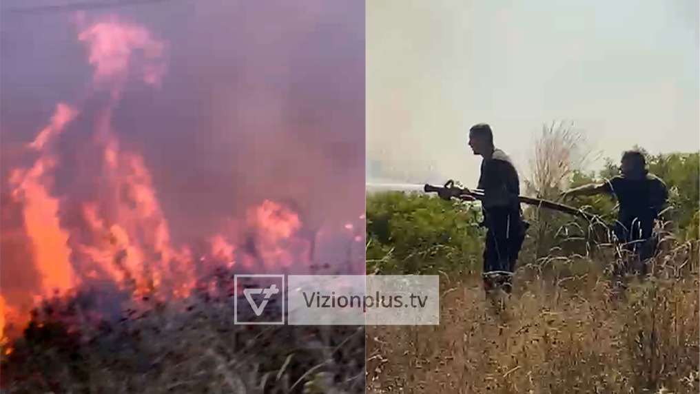 Era riaktivizon vatrat e zjarrit në Marglliç  8 zjarrfikëse në terren për të vënë flakët nën kontroll