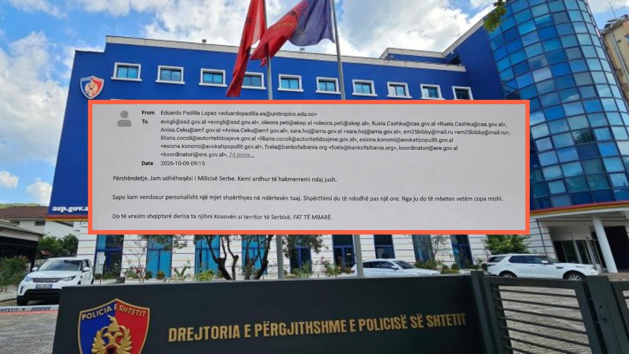  Do mbeten vetëm copa mishi nga ju   emailet kërcënuese në institucionet shtetërore  reagon policia