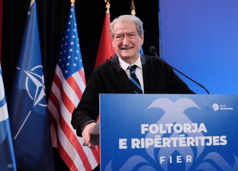 Berisha nga Fieri  Shqiptarët do të na votojnë vetëm kur të arrijmë të ripërtërihemi vetë