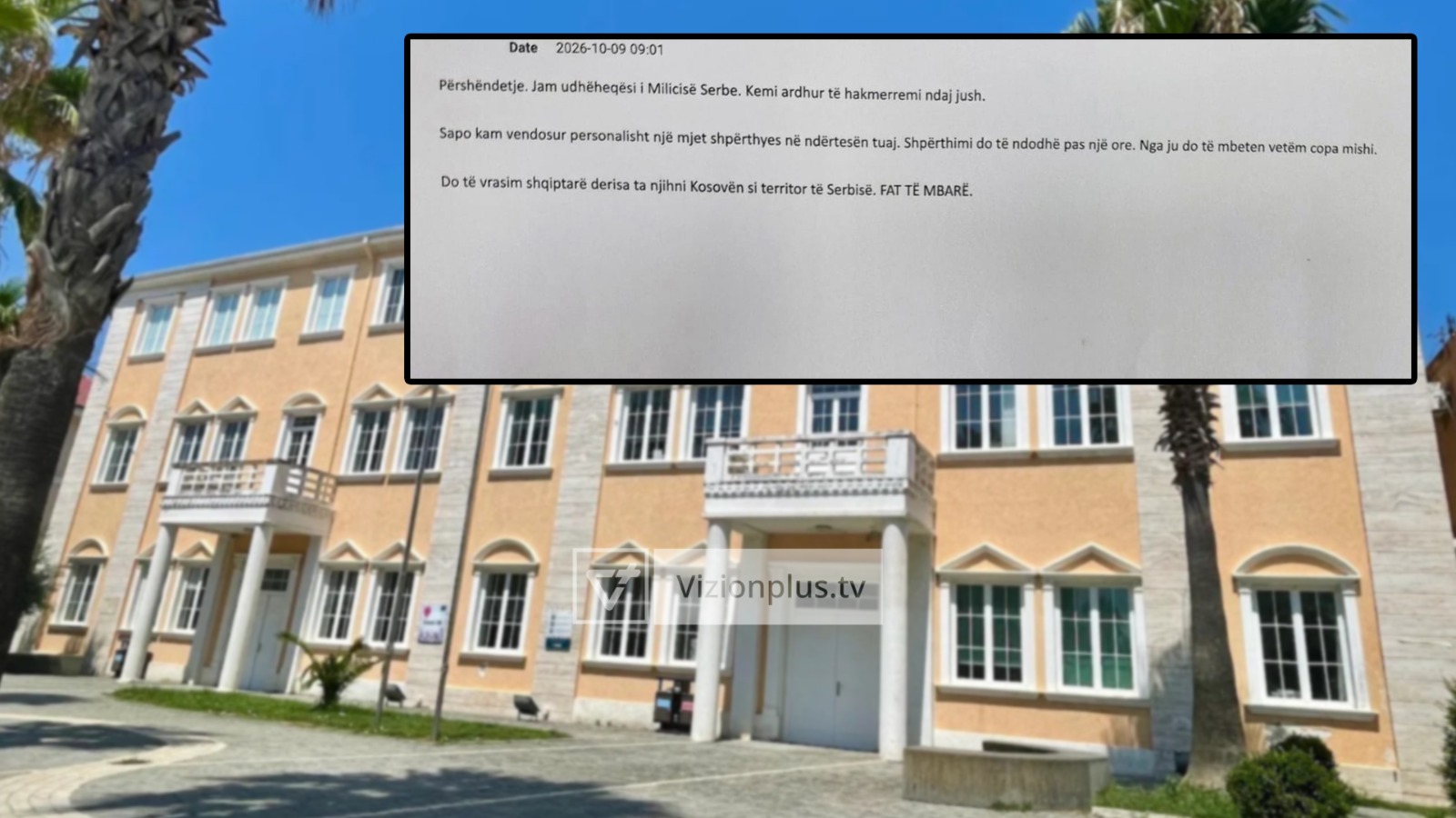  Jam udhëheqësi i Milicisë Serbe  do marr hak   e mail i kërcënues ndaj institucioneve ishte fals