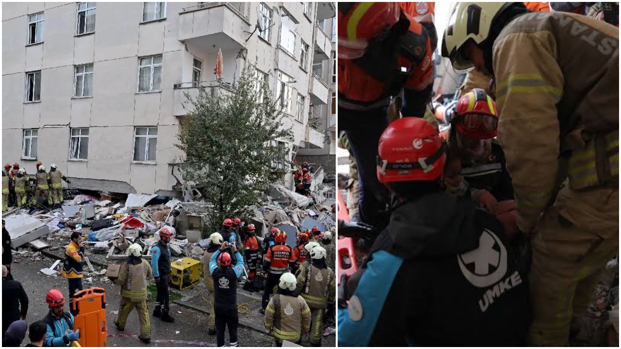 Tragjedi në Stamboll  shembet papritur 3 kate të një pallati  7 persona nën rrënoja  5 shpëtohen të gjallë